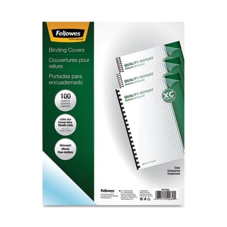 Fellowes Fellowes, Crystals Presentation Covers With Square Corners, 11 X 8 1/2, Clear, 100PK 52089
